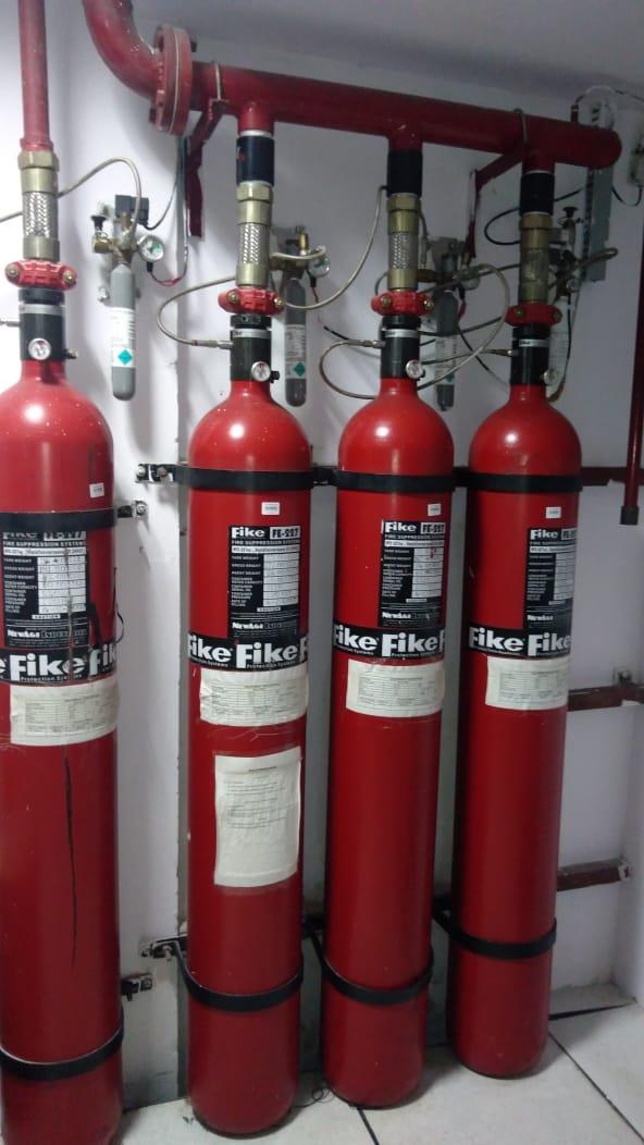 Gas suppression cylinders